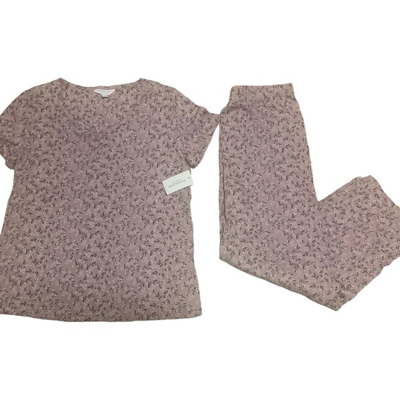 Charter Club Intimates Purple Floral Cottagecore Cotton Pajama Set Women’s XS - Picture 3 of 11